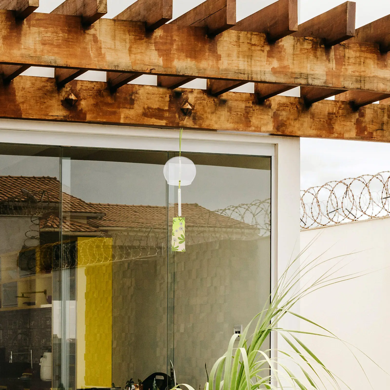 6Pcs Japanese Glass Windchimes Transparent Handmade Wind Bells Outdoor Garden Decoration DIY Craft Kit Glass Wind Bells