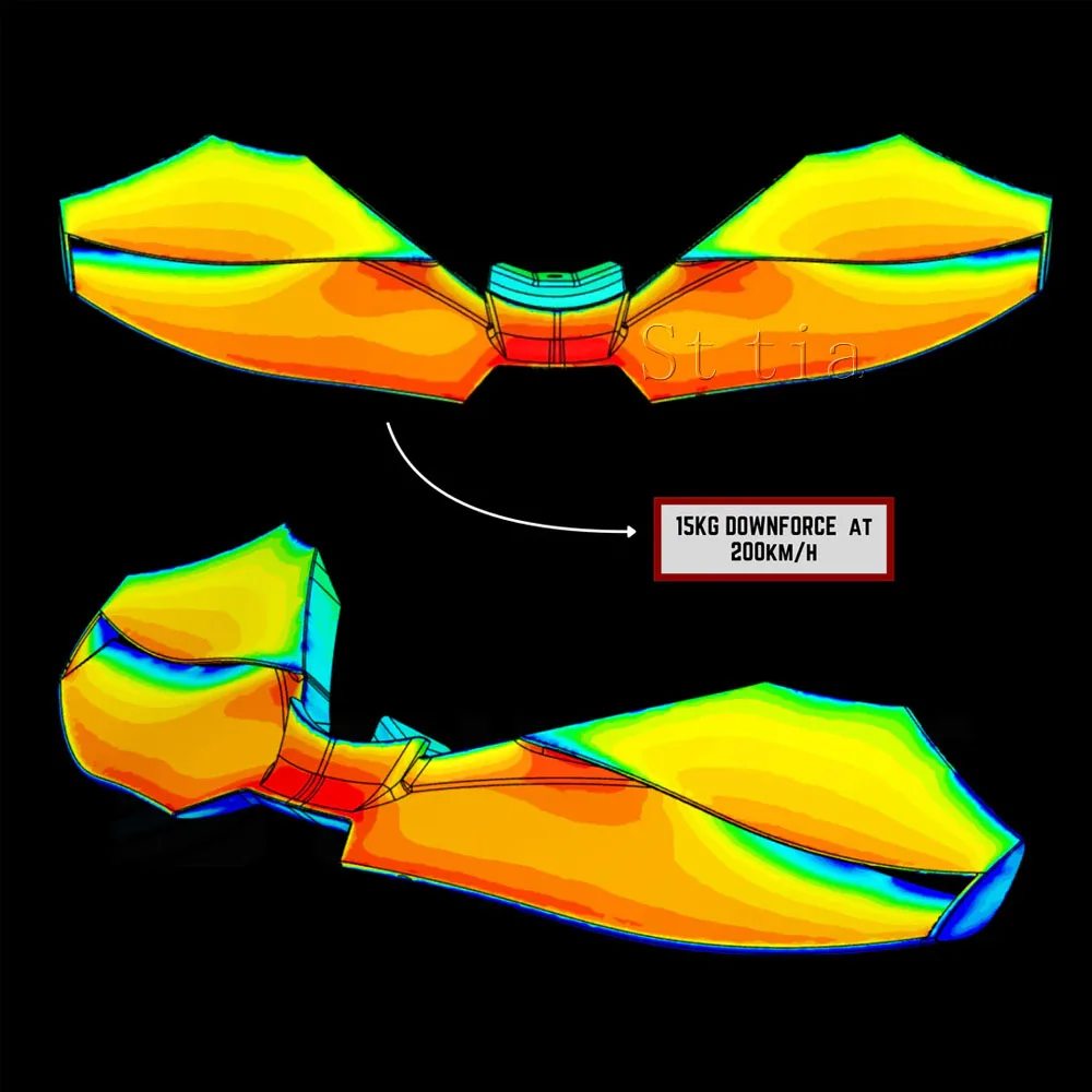 لياماها MT 09 MT-09 MT09 SP 2024 2025 دراجة نارية الكربون Downforce عارية المفسدين الأمامي الجناح الهوائية الجناح الجبهة سبويل #4