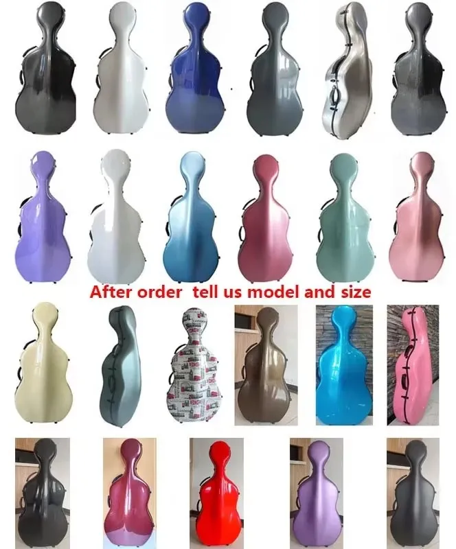 Goede Kwaliteit Carbon Cello Case 4/4 7/8 3/4 1/2 1/4 Koolstofvezel Composiet Multi-color Waterdichte Cello doos Cello Medeplichtige