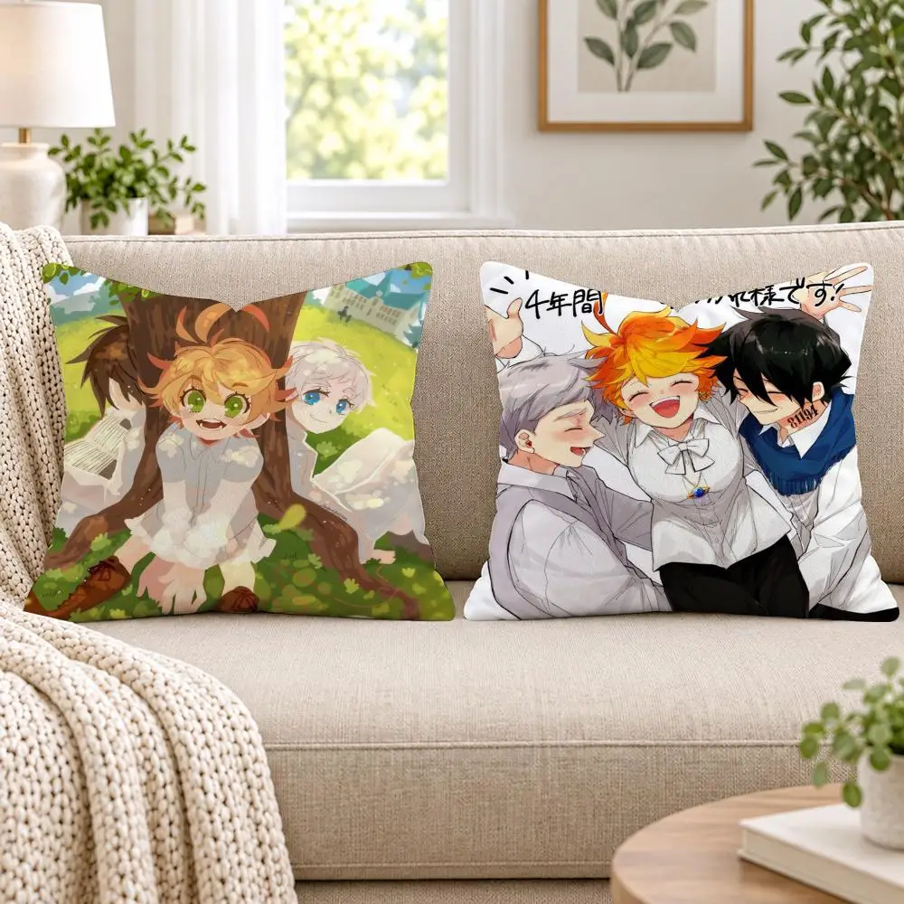 The Promised N-Neverland Cushion Cover Short Plush Double-Sided Printing Sofa Bedroom Pillow Case Aesthetic Home Decor