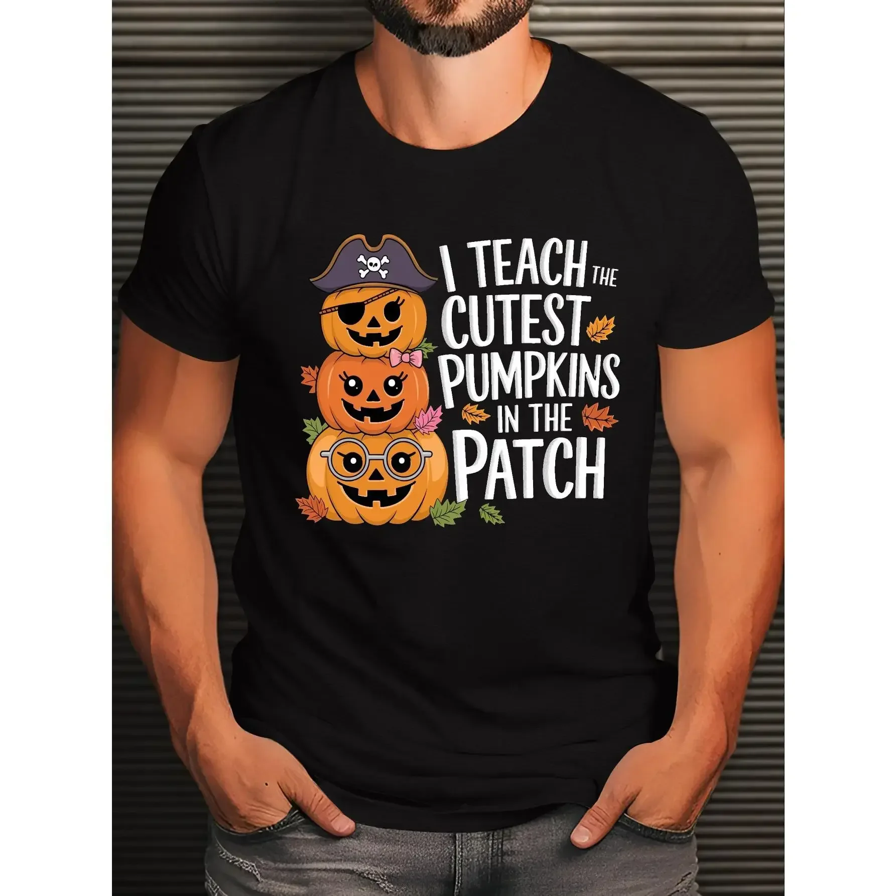 Cutest Pumpkins in the Patch Teacher Graphic T-Shirt, Halloween School Tee