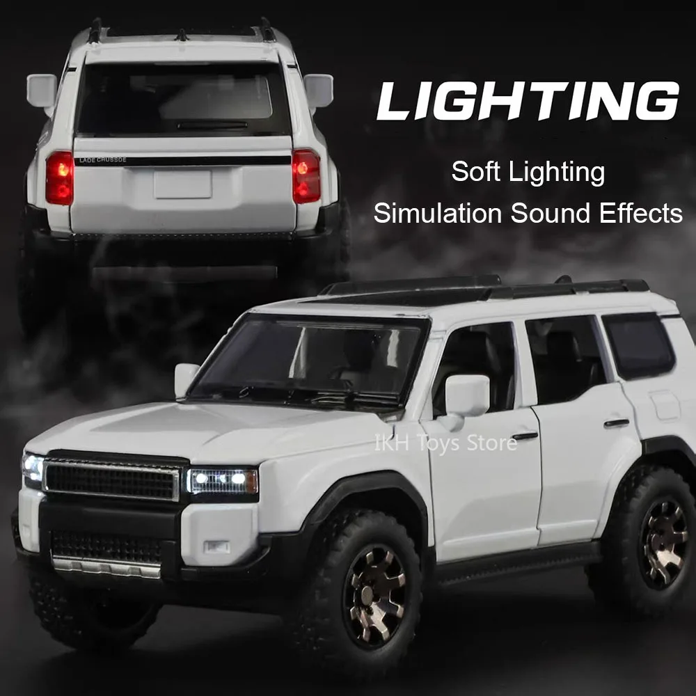 1:32 Prado Tacoma Modell Spielzeug Geländewagen Metalldruckguss Stoßdämpfung Türen Geöffnet Sound Licht Auto Spielzeug für Kinder Geschenke