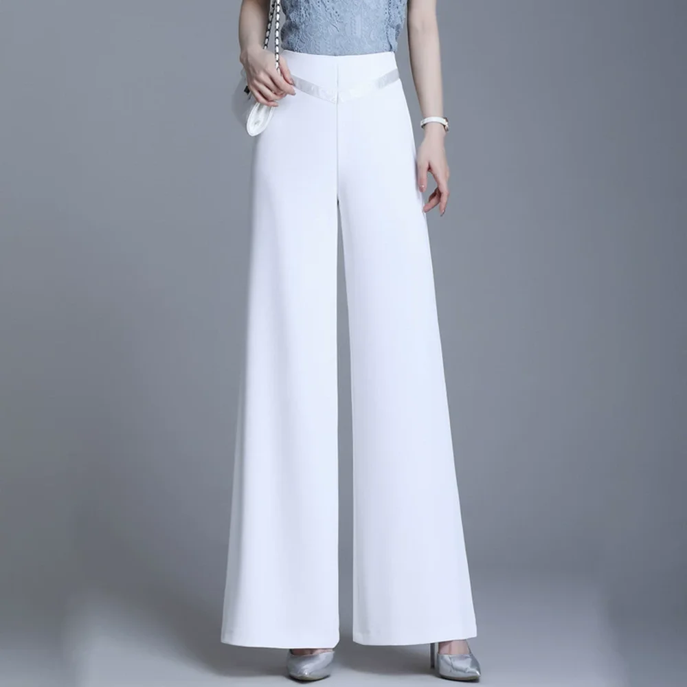 

2025 New Wide Leg Pants Women High Waist Slimming White Red Black Oversize Long Thin Trousers For Summer Trousers 6XL Plus Size
