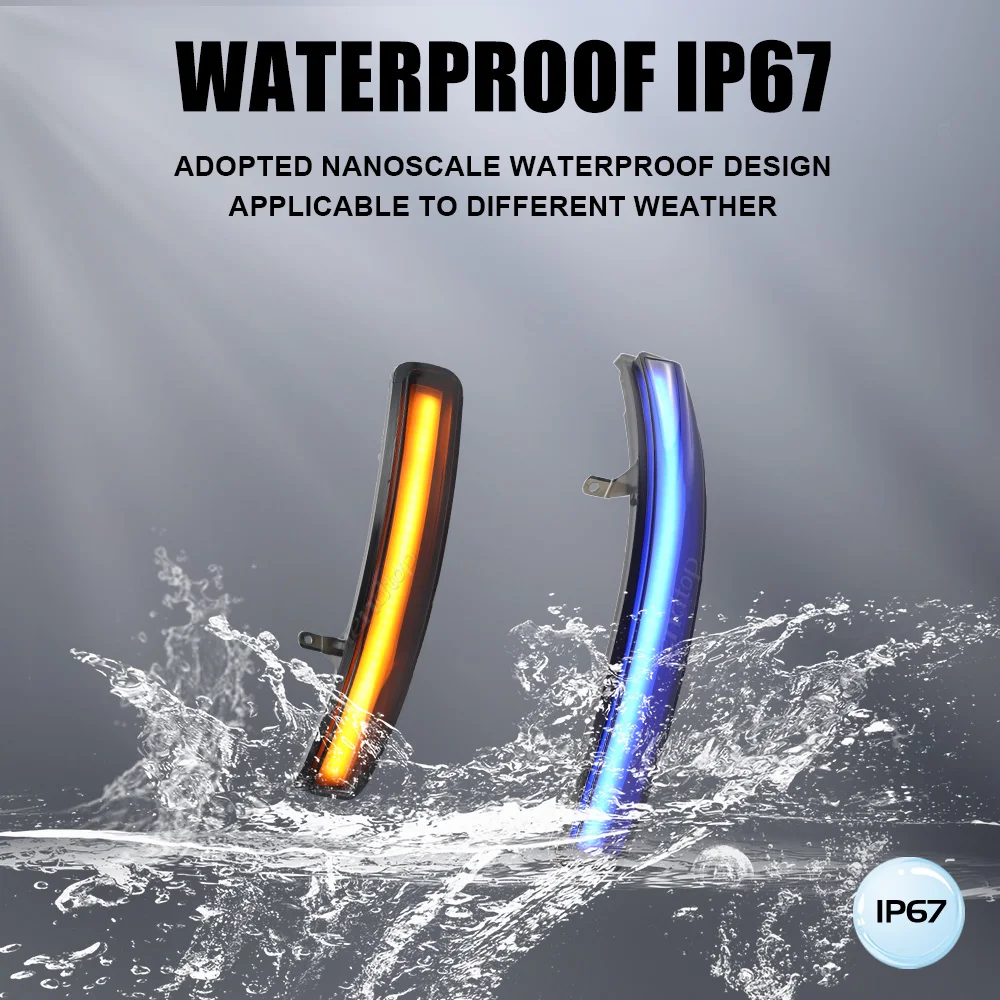 2pcs Dynamic Turn Signal LED Side Wing Rearview Mirror Indicator Blinker Sequential Light For Ford Explorer 2011-2017 2018 2019