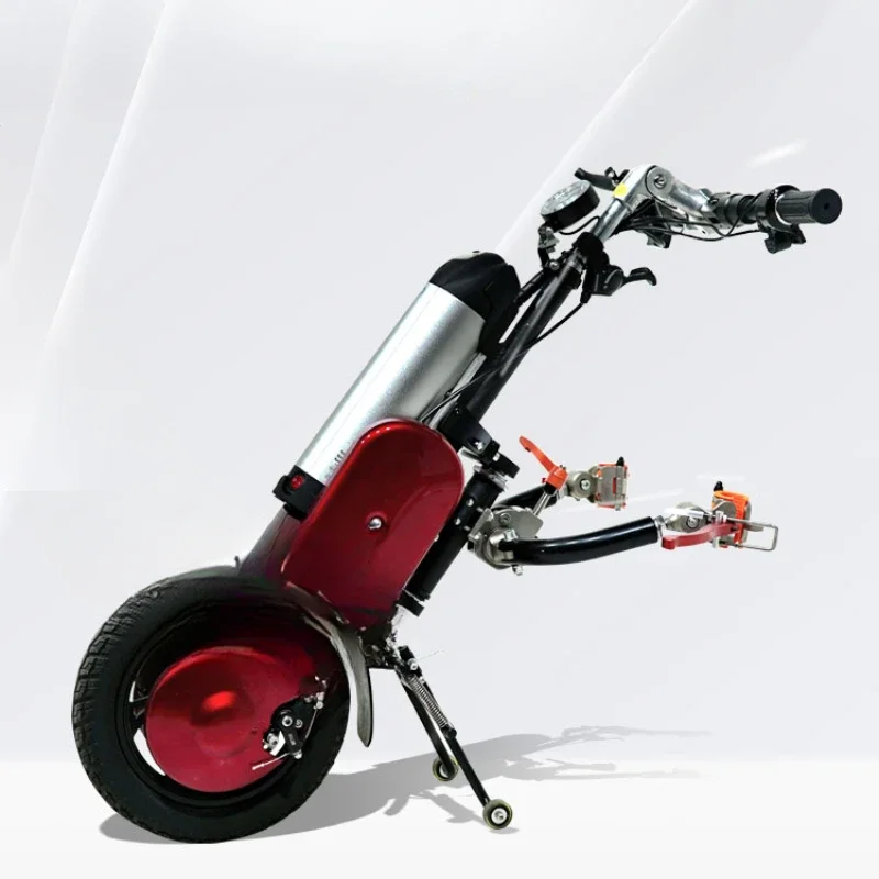 

Q1 front electric drive head is connected to manual folding sports wheelchair traction head scooter lithium battery