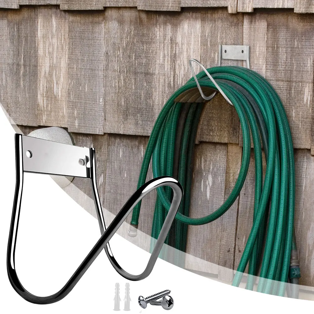 Stainless Steel Water Hose Hanger Wall Mounted Garden Hose Hook Water Hose Holder for Outside Yard
