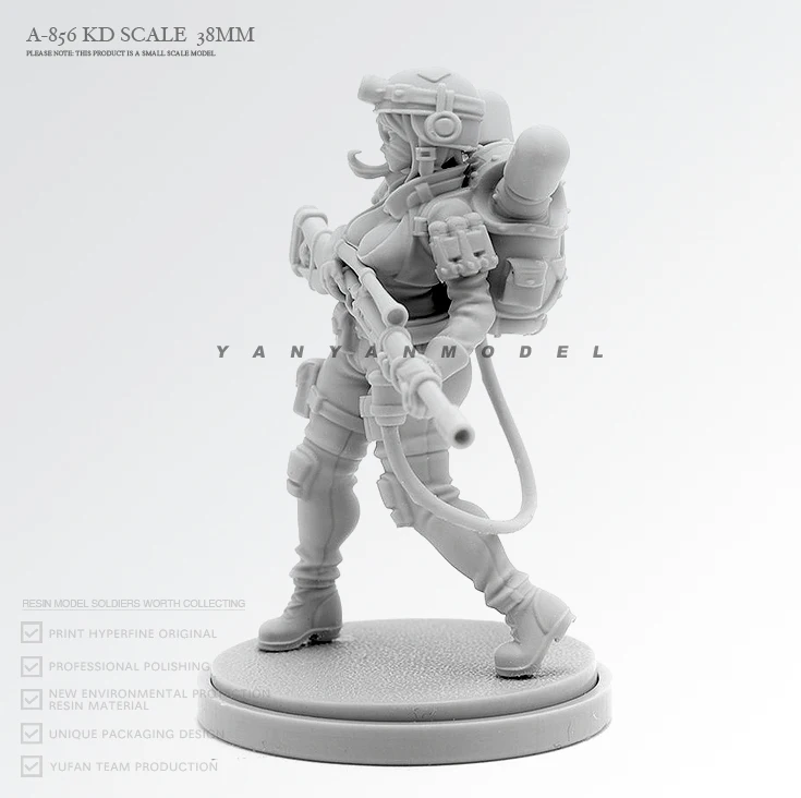 KD-Unpainted resina microscópica, Beauty Soldier, A-856, modelagem, 38mm