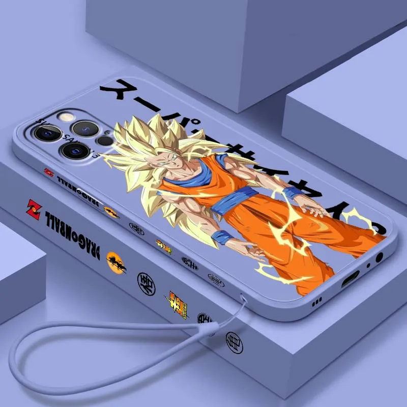 

Goku Dragon Ball Fashion Art For Apple iPhone 17 Air 16 16e 15 14 13 12 11 XS Pro Max Plus Liquid Left Rope Cover Phone Case