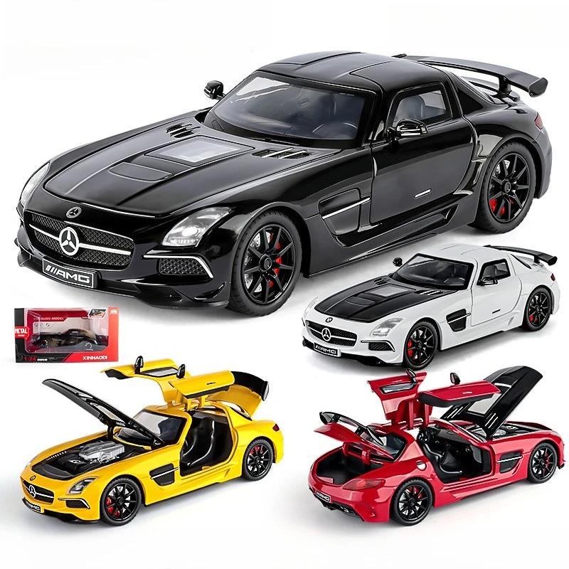 

Масштабная модель спортивного автомобиля SLS AMG Gull Wing 1:24 из сплава, с открывающимися дверями, коллекционная, для мальчиков, игрушка-украшение