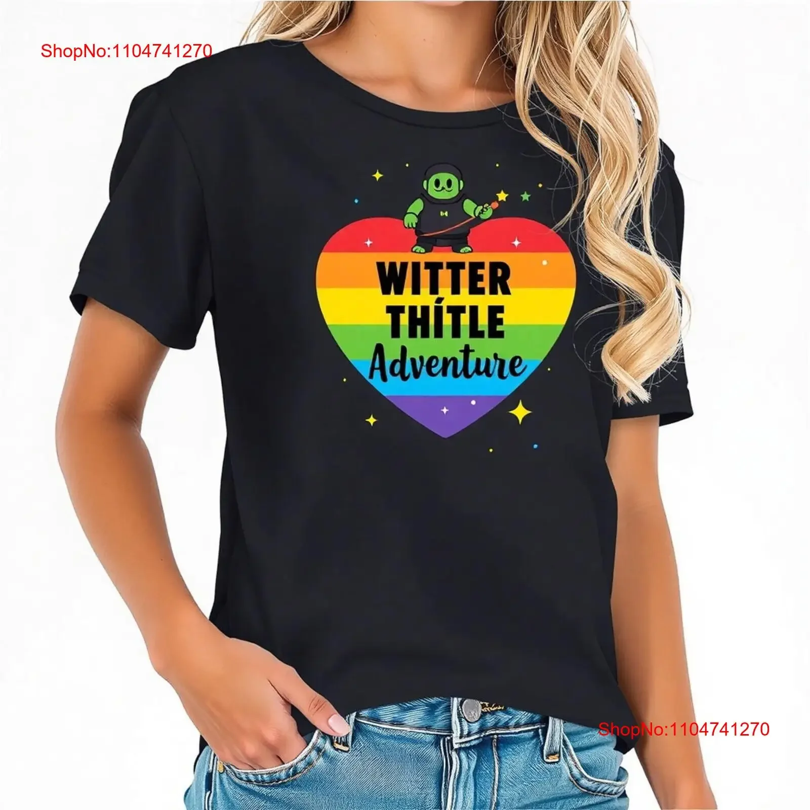 

Футболка с изображением радужного сердца и приключений, винтажный стиль Witter Thistle, удобный, слегка мягкий домашний топ для повседневной носки