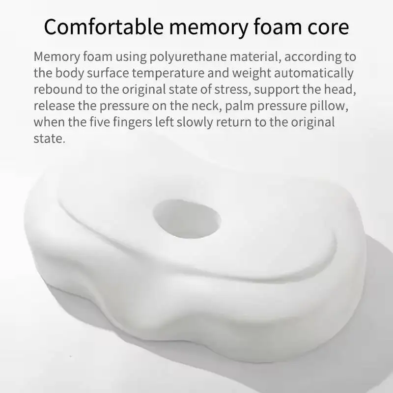 Pillow Positioner For Side Sleepers Memory Foam Oblong Shape Piercing Holes Relieve Ear Pain Iammation Pain Relief Ear Pillow