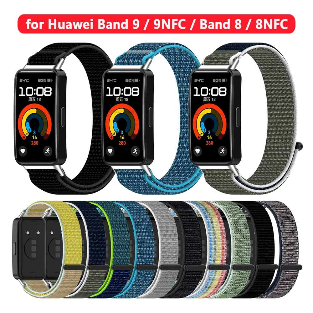 Nylon Strap for Huawei Band 9 Adjustable Wristband Sport Watchband for Huawei Band 8 Smart Watch Bracelet Accessories Correa