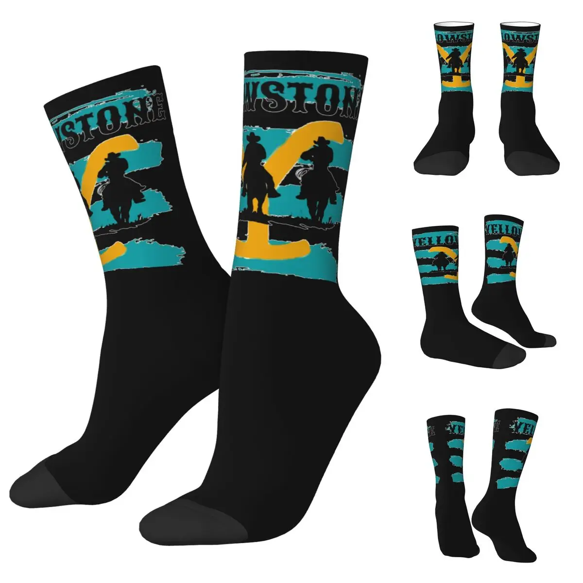 Cowboy Et De Yellowstone Dutton Ranch Men and Women printing Socks,Leisure Applicable throughout the year Dressing Gift