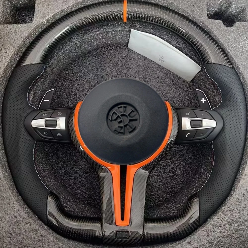 Custom Car Steering Wheel For BMW F10 F11 F30 F31 F34 F32 F33 F36 F20 F21 F22 F23 M3 M6 Steering Wheel Carbon Fiber Leather