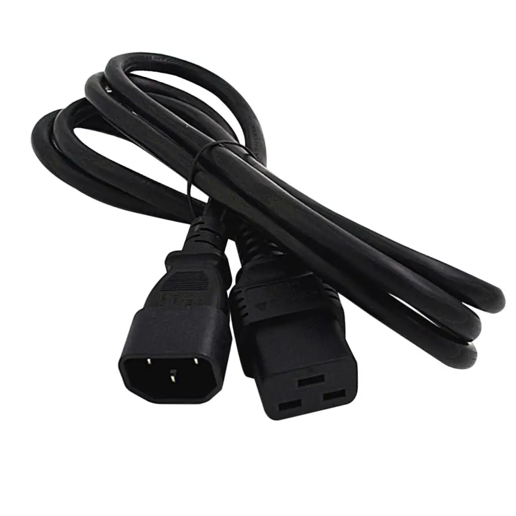 250V 10A 16A IEC 320 C14 to C19 Power Extension Cord for PC PDU UPS Blk