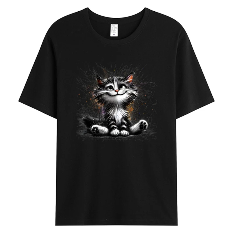 

Funny Cat Art Print T-shirt Men's Cotton Graphic Hot Sale Fashion Designer T-shirts For Men Oversize Tee Shirts Oversize Tshirt
