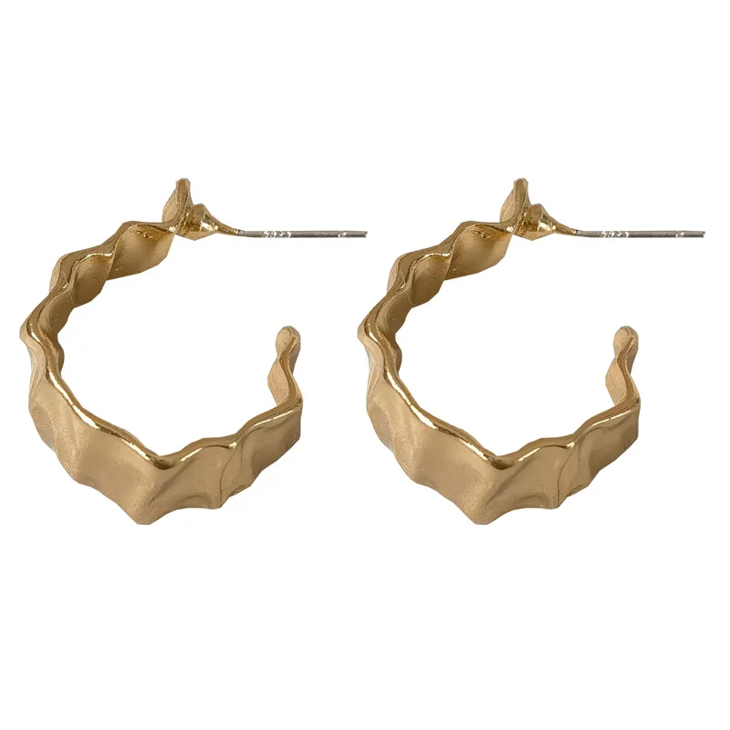 Fashion Jewelry 925 Silver Needle Metallic Geometric Earrings Hot Sale Pretty Design Gold Color Metal Drop Earring For Girl Gift