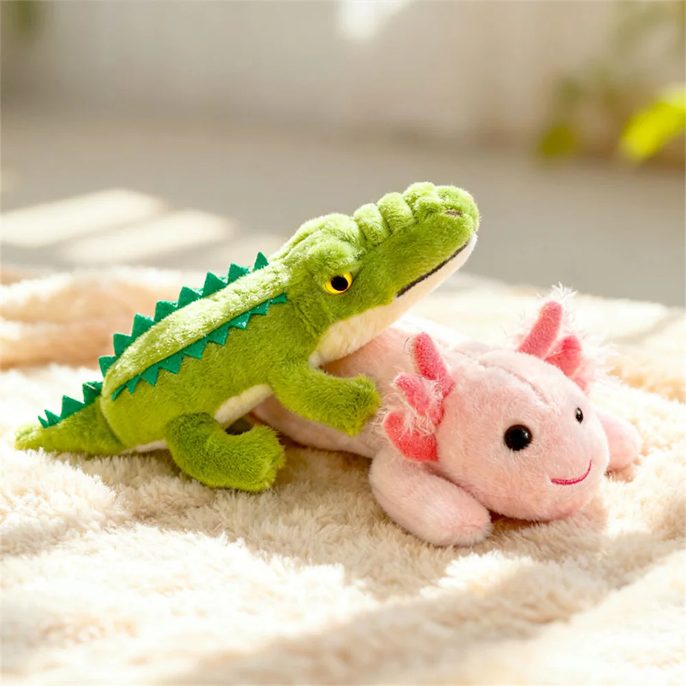 

25CM Kawaii Animal Plush Toys For Children Stuffed Cartoon Mini Crocodile Fox Rhinoceros Hippo Salamander Axolotl Birthday Gift