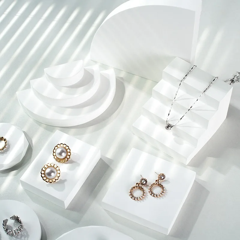 INS ستيريو هندسية الدرج صور التصوير الديكور الدعائم مربع جولة مجوهرات الجمال اطلاق النار الخلفية