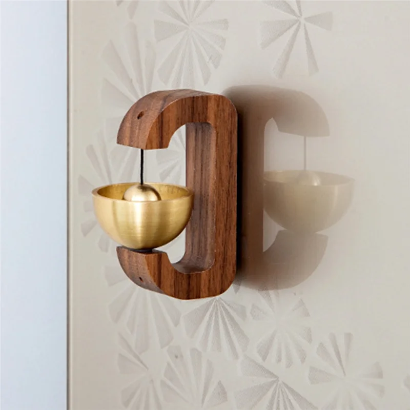 Sonnette magnétique en bois, son doux, sonnette décorative d'entrée, vent tendance, aimant de réfrigérateur, décor de chambre mignon B