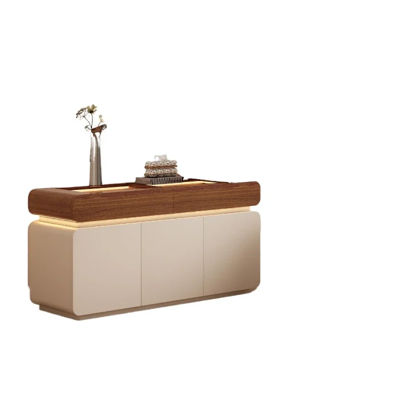 

Medieval cream wind solid wood chest dresser integrated paint master bedroom flip mirror makeup table bedside storage cabinet