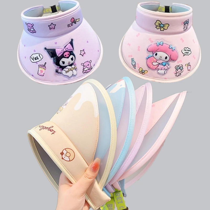 Kuromi Sonnenschutzhut Cinnamoroll Melody Pom Pom Purin Sonnenschutzkappen Sommer Mädchen Outdoor Sonnenschutzhüte Cartoon Anime Geschenke