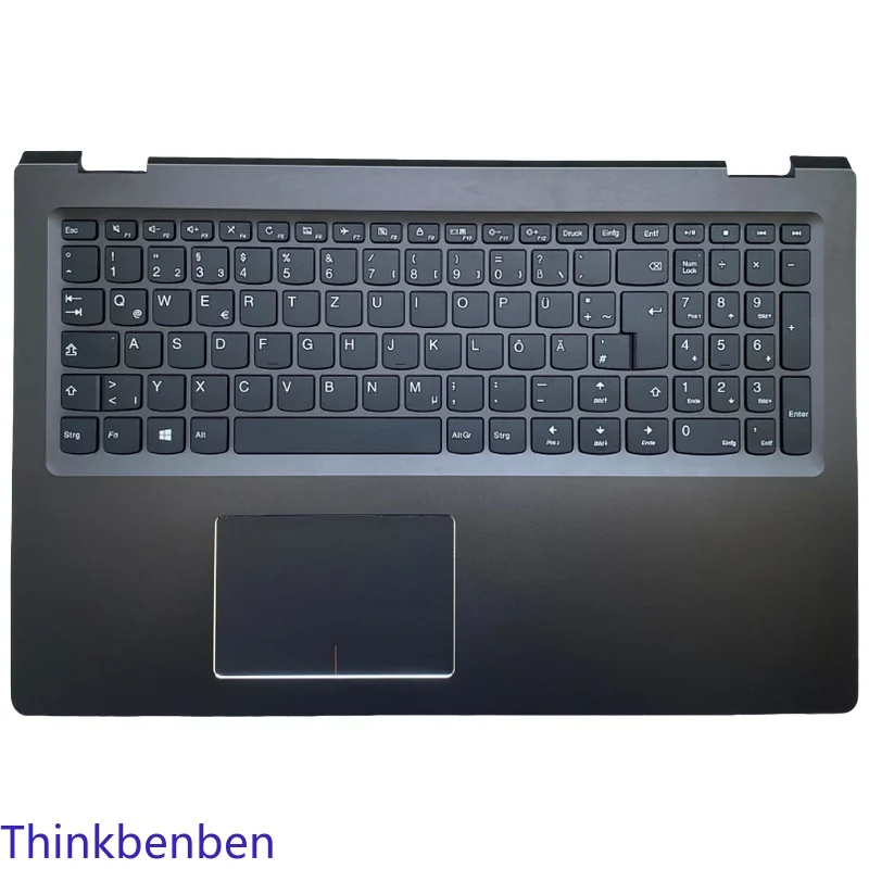 

DE German Black Keyboard Upper Case Palmrest Shell Cover For Lenovo Flex4 1570 1580 Yoga 510 15 15ISK 15IKB 5CB0L45949