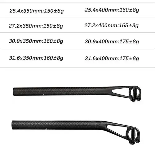 Imagen 2 del producto ELITA ONE tija de sillín de carbono para bicicleta, configuración de 5/25mm, tija de sillín MTB/carretera 27,2/30,9/31,6/25,4mm, tornillos de titanio ligeros 150g
