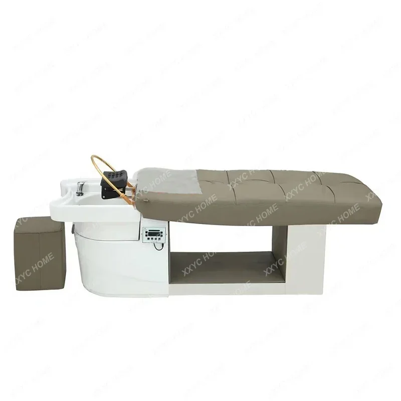 Thai massage head treatment fumigation hairdresser beauty salon lying flat shampoo bed