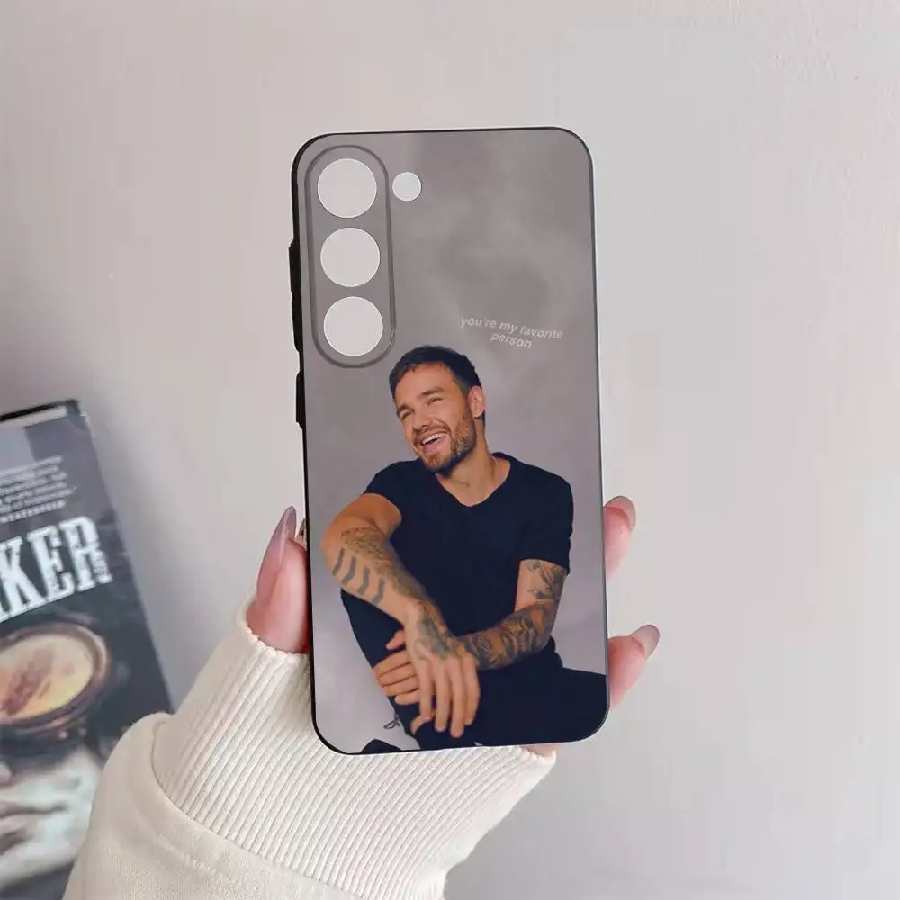 L-Liam Singer Payne Capa de telefone para Samsung Galaxy A73,72,51,53,52,71,22,5G,Note,J7,8,9 Capa preta macia