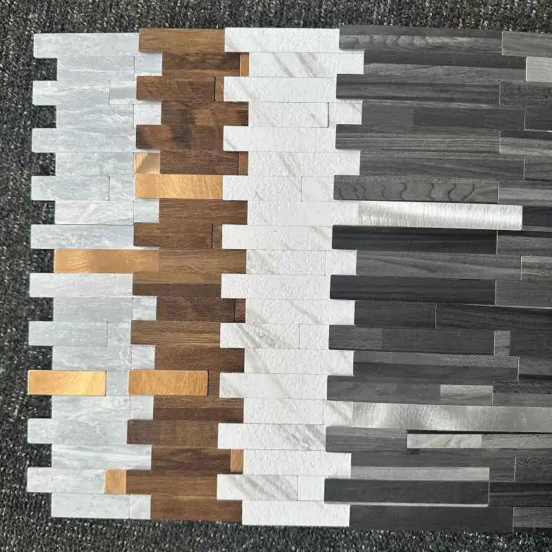 

4pcs/lot Mosaic Wall Tile Peel And Stick Self Adhesive Waterproof Aluminum composite rectangle Kitchen Bath Tile Backsplash 179