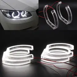 White CRYSTAL DTM Style LED Angel Eye Halo Rings DRL Kit For 06-11 for BMW E90 E92