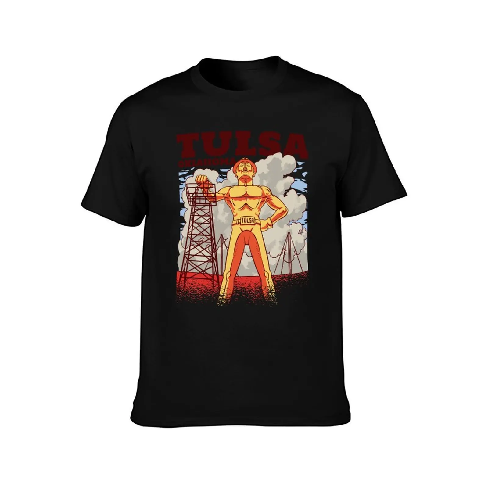 Golden Driller Tulsa Oklahoma T-Shirt Basic Breathable Solid Color T-Shirt