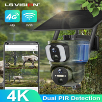 LS VISION 4K 4G Sim Solar Security Camera Wireless Outdoor WiFi Human/Animal Detection Waterproof Wildlife Camera Forest Hunting