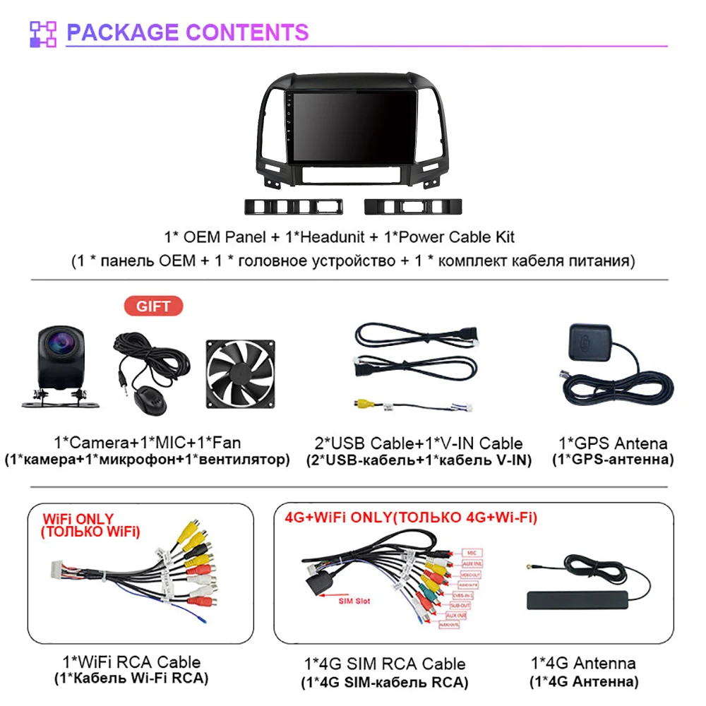 Android 15 Carplay Auto 2K Screen Car Radio Multimedia Player For Hyundai Santa Fe 2 2006-2012 Autoradio Stereo 24-hour shipping