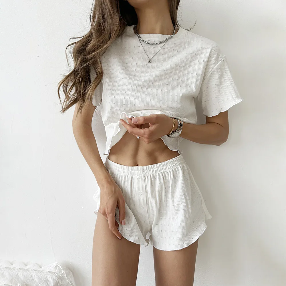 ฤดูร้อนผู้หญิง Spwear ชุด ort Sve orts เสื้อผ้าสบาย Breathable Faionable 2 ชิ้นรอบ Ne Top Bot