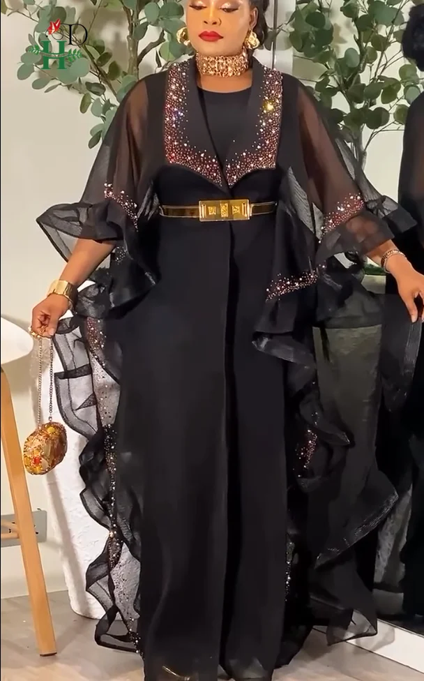 

H&D African dresses for woman Turkey dress Robe Africaine African clothing Musilm Boubou Africain femme 2026 wears 2 piece set