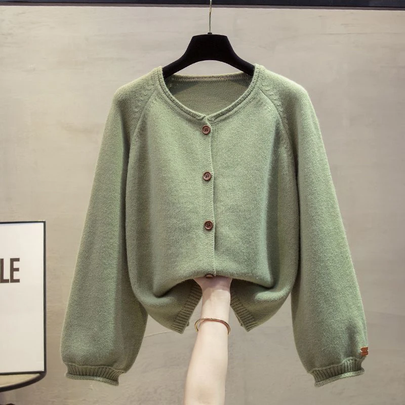 

Женский круглый вязаный свитер, пальто, свободная верхняя одежда для ленивых, модный открытый кардиган, осень-зима, Новое поступление