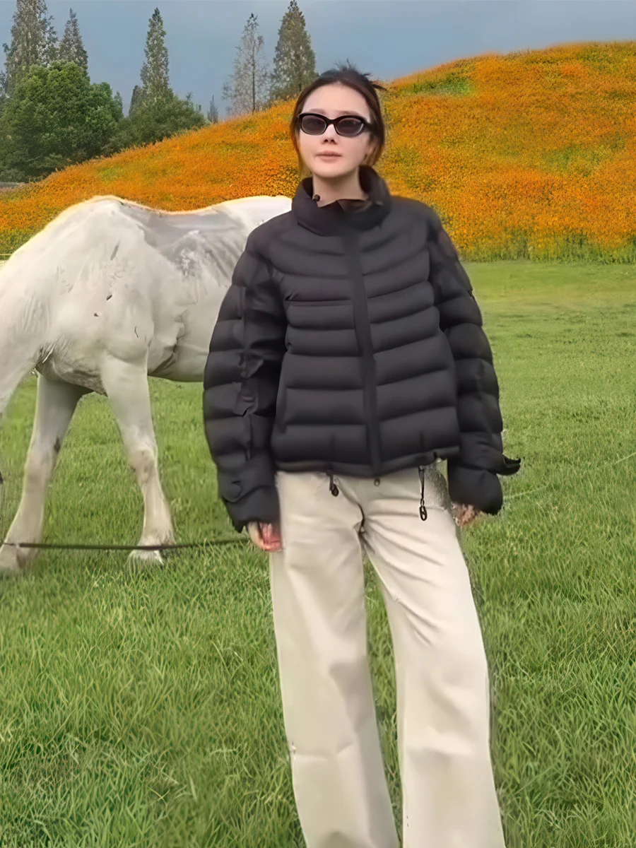 Bla 90 White Du down Puff Jaet المرأة الخريف الشتاء ort الوقوف طوق سليم صالح تنوعا ملابس خارجية دافئة