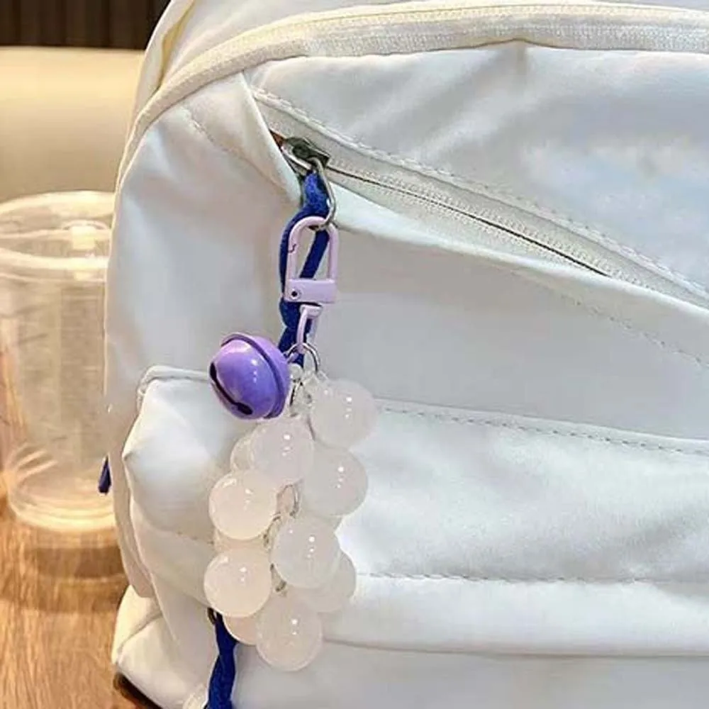 UV-Sensitive Grape Key Chain Color-Shifting Candy-Colored Beaded Bag Charm Glow-Effect Acrylic UV Changing Pendant Students