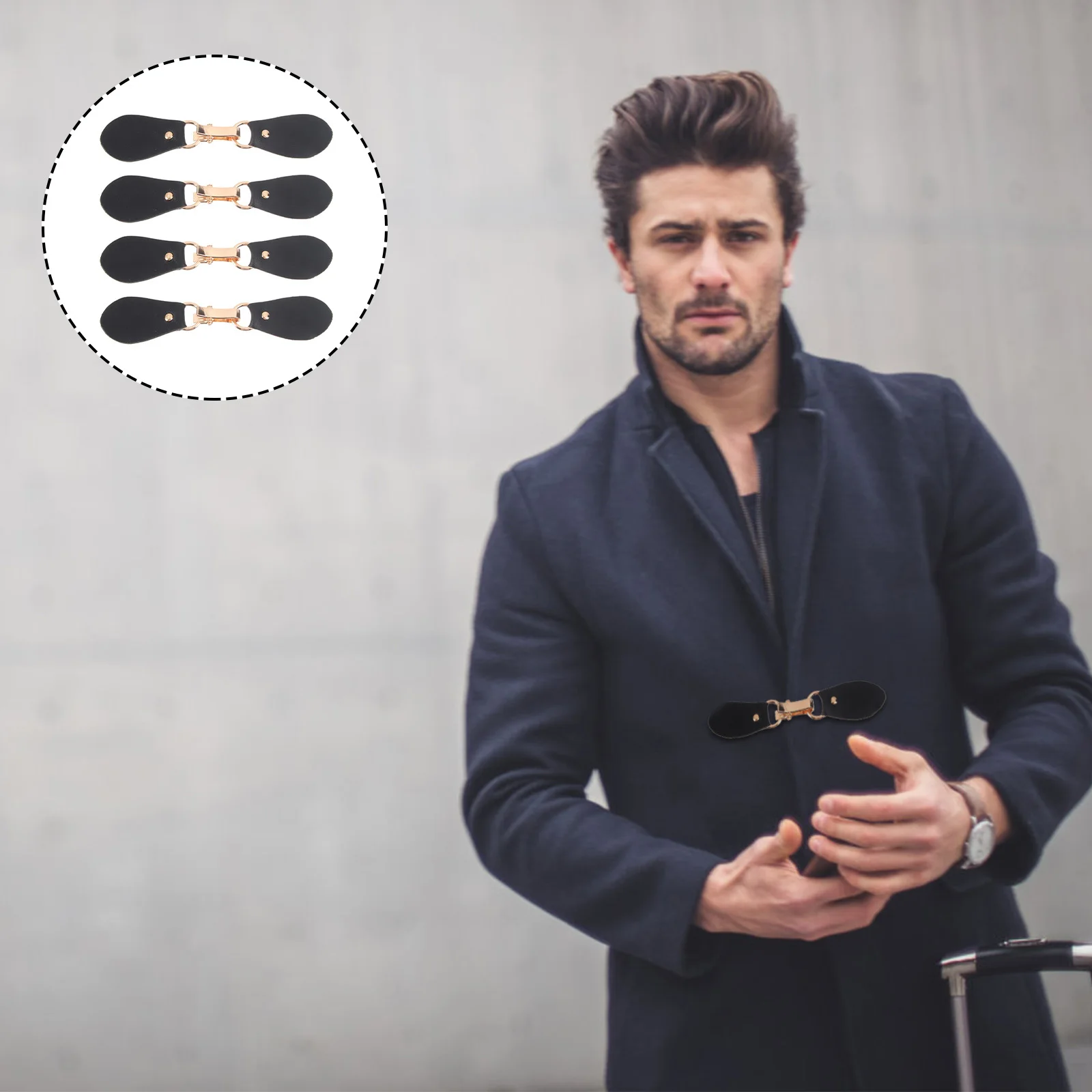 

4Pcs Metal Clothing Buckles High-Quality Rust-Resistant DIY Connectors for Coats Sweaters Practical Fashion Fasteners Golden