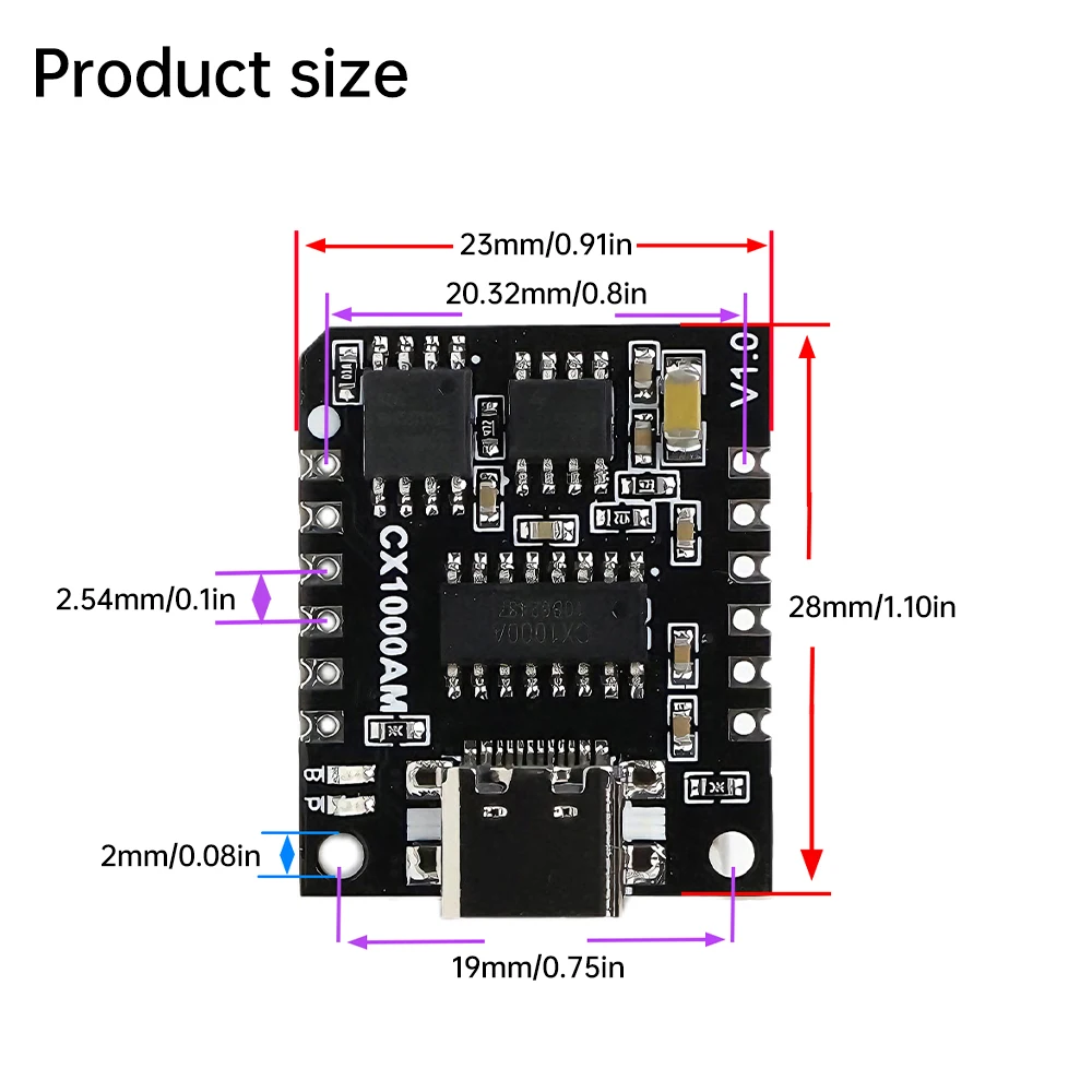 CX1000AM 音声チップモジュール シリアル MP3 マイクロコントローラ制御 トリガー音声放送 カスタムオーディオモジュール DC3.3～5.2V