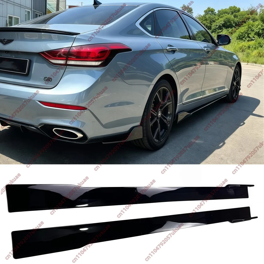 High Quality ABS Car Side Skirt Splitters Diffuser Spoiler Body kit Glossy Black For Genesis G80 DH Standard 2017 2018 2019 2020