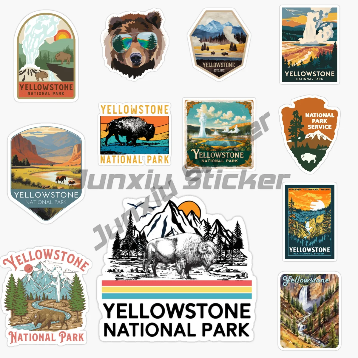 

Yellowstone Park Creative Sticker Wall Room Truck Motorcycle Car Window Glass Bicycle Van Helmet Camper Off-road PVC Decal