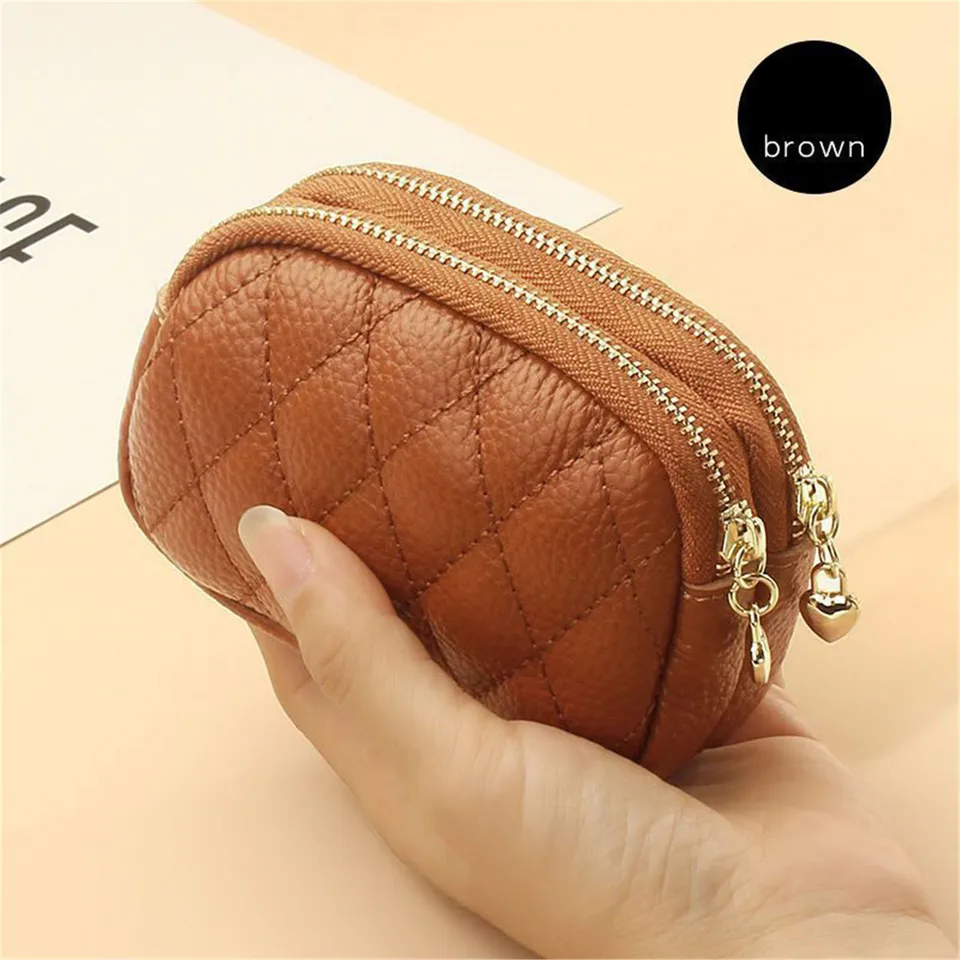 Acheter Portefeuille court en cuir Pu pour femmes, porte-cartes, Mini multi-cartes, fermeture éclair, porte-monnaie avec poche avant