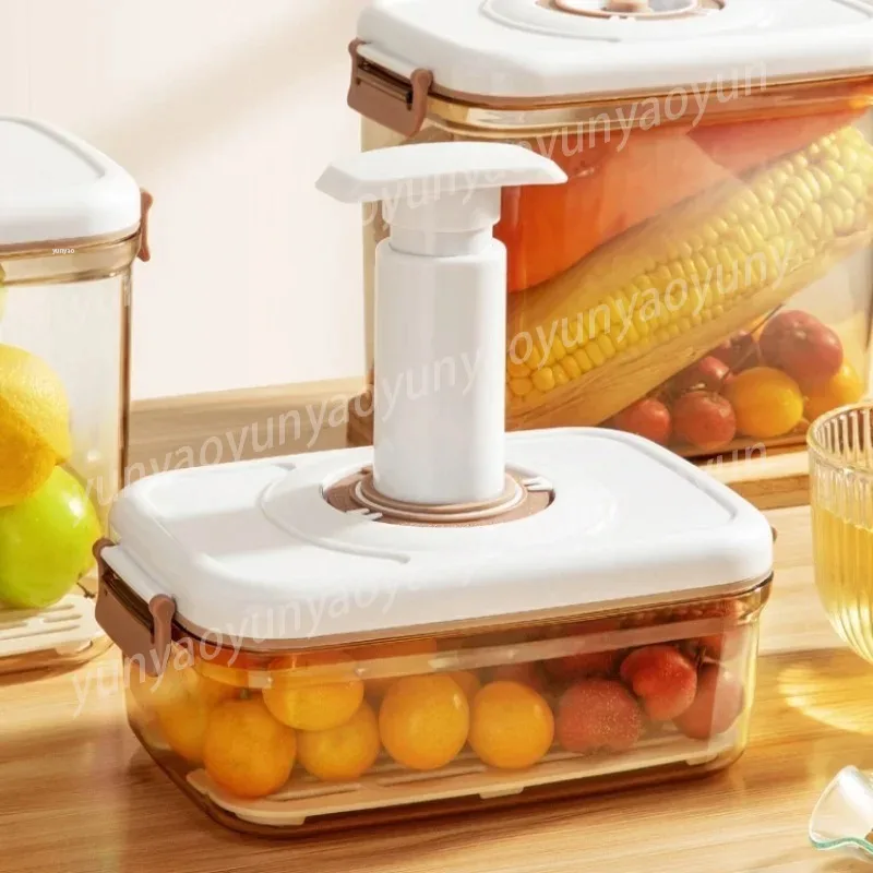 Vacuum Storage Box Food Containers with Vacuum Pump Sealed Large Capacity Transparent Fresh-Keeping Box Home Kitchen Accessories