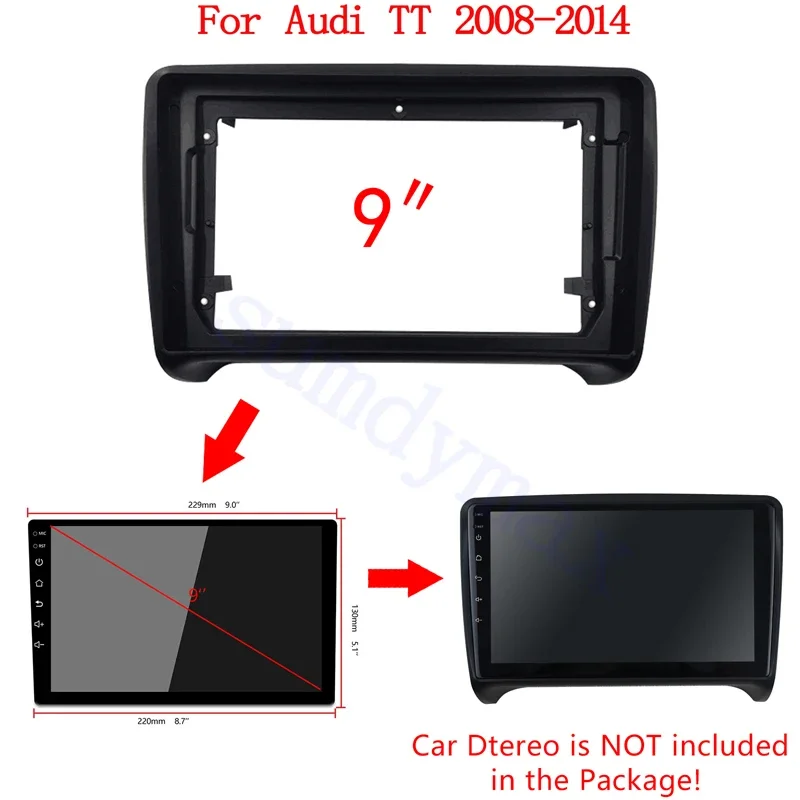

9inch big Screen Car Radio Fascias Frame for Audi TT 2006-2014 CAR Stereo DVD Player Install Surround Panel Dash Refit Kit