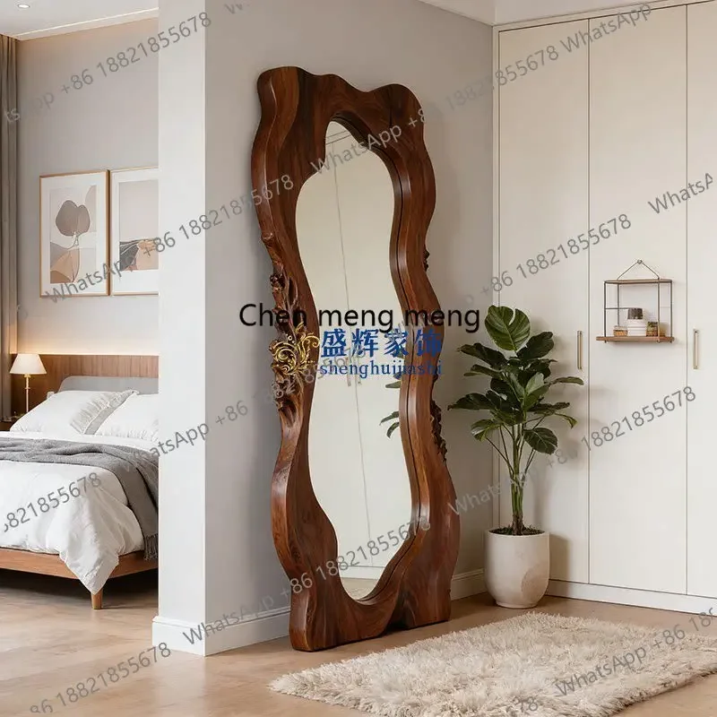 R Medieval full-body mirror arched bedroom living room large floor dressing American retro fitting mirror