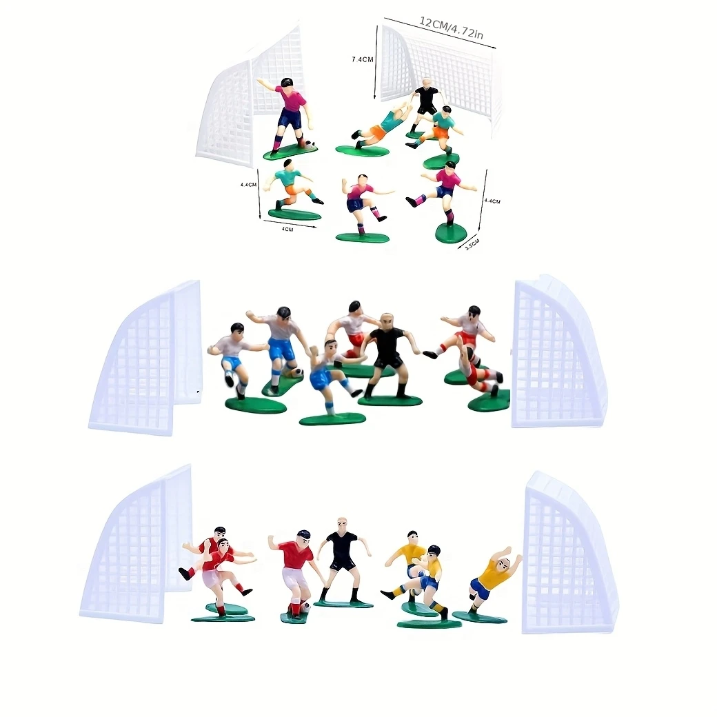 9pcs/set Football Boy Cake Decoration Soccer Field Players Doll