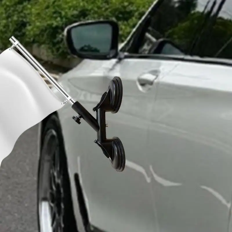 

G7NA Antiscratch Reusable Glass Suction Cup Flag Holder 45 Degree Angled Design For Vehicle Storefront Exhibition Displays